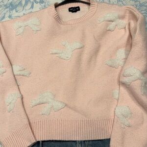 Pink Sweater with White bows
